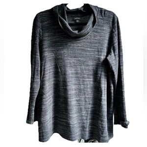 J. Jill Charcoal Black Cowl Neck Sweater Size Large Petite